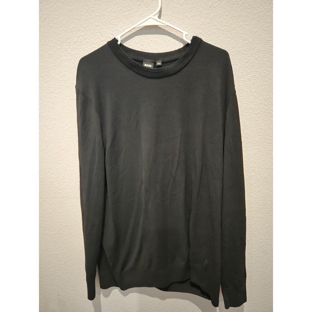 BOSS Bohdan Black Men's Long Sleeve Wool‎ Blend Shirt 2XL